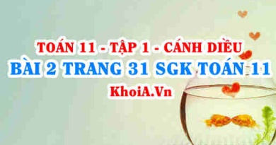 Bài 2 trang 31 SGK Toán 11 tập 1 Cánh Diều